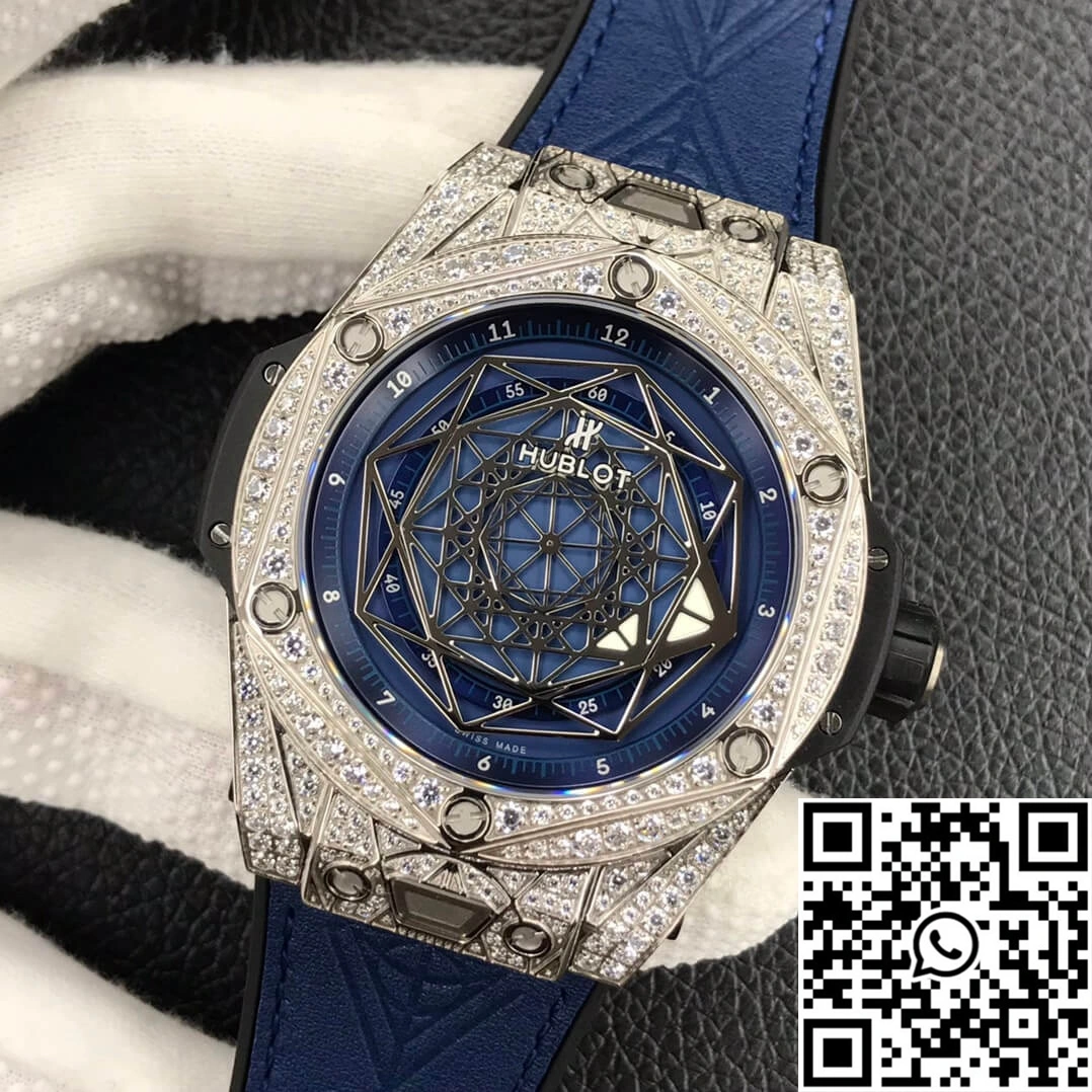 Breathable Hublot Big Bang WWF Factory Titanium Full Diamond Case 1808
