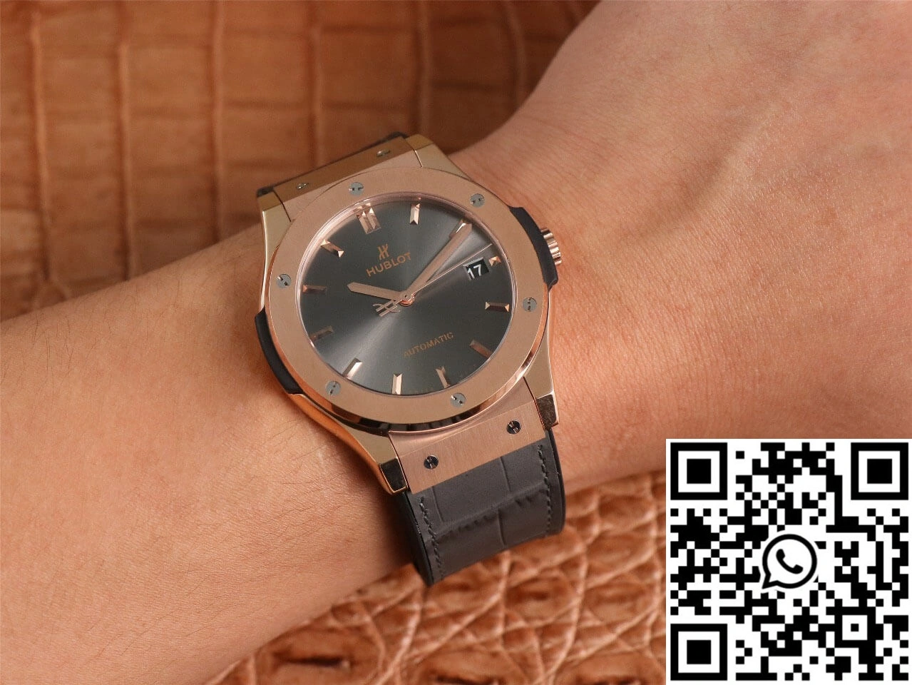 Hublot  Fusion 511.OX.7081.LR WWF Factory Rose Gold Dark Gray Dial ZipUp 1836