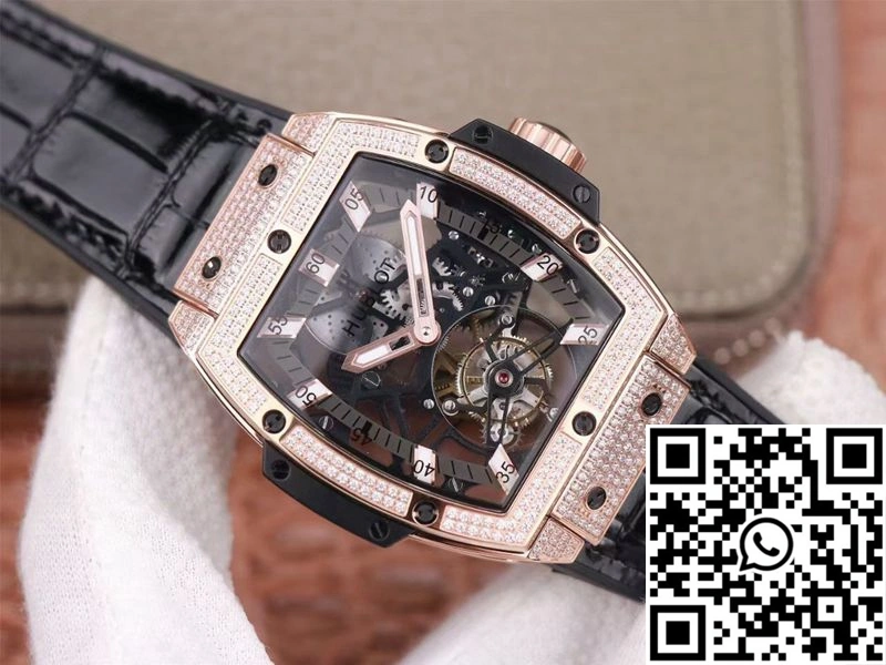 EyeCatching Hublot Masterpiece Tourbillon 906.OX.0123.VR.AES13 JB Factory Rose Gold Diamond 1859