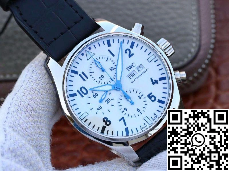Vibrant IWC Pilot Chronograph IW377725 ZF Factory White Dial 1924