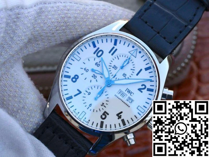 Vibrant IWC Pilot Chronograph IW377725 ZF Factory White Dial 1924