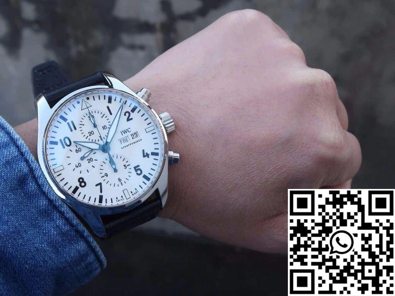 Vibrant IWC Pilot Chronograph IW377725 ZF Factory White Dial 1924