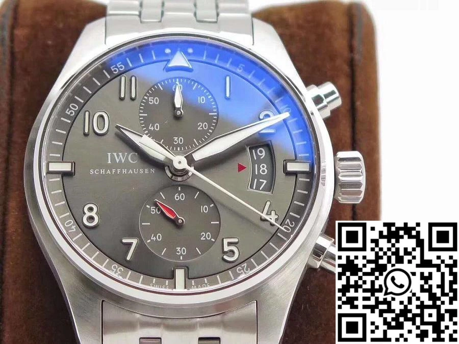 Attractive IWC Pilot Spitfire Chronograph IW387804 ZF Factory Anthracite Dial 1940