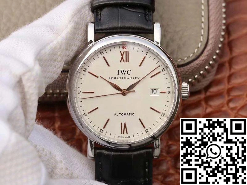 IWC Portofino Automatic IW356501 MKS Factory Black Leather Strap White Dial OdorResistant 1953