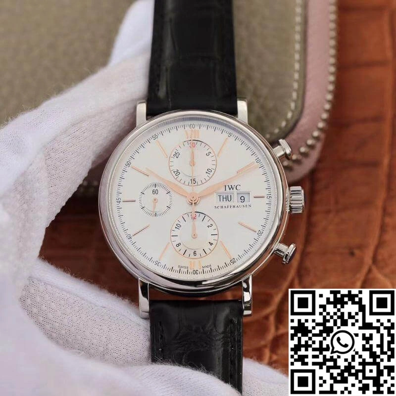 EasyCare IWC Portofino Chronograph Multi-function IW391022 ZF Factory White Dial With Rose Gold Markers 1958
