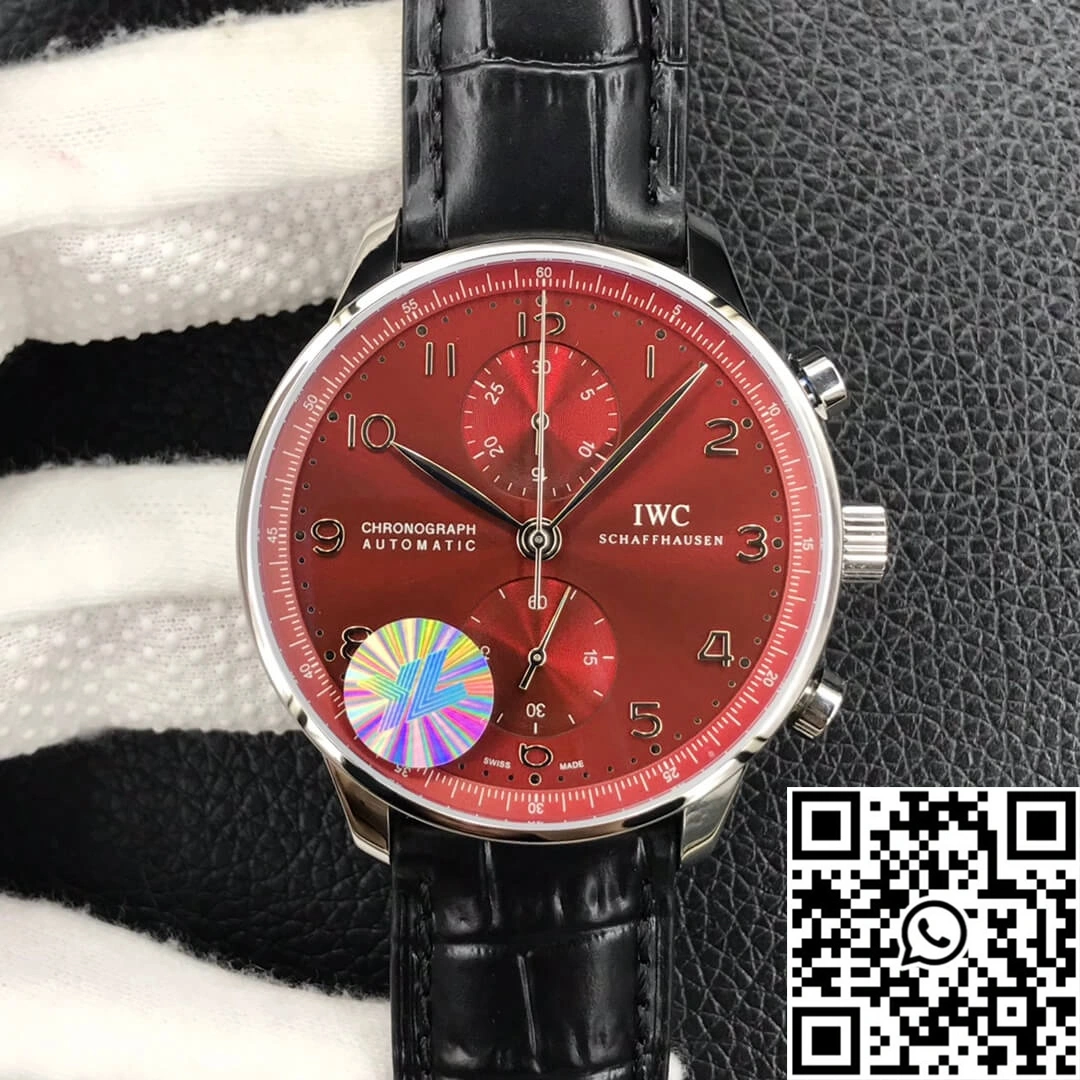 Tailored IWC Portugieser Chronograph IW371616 ZF Factory Burgundy Red Dial 2011