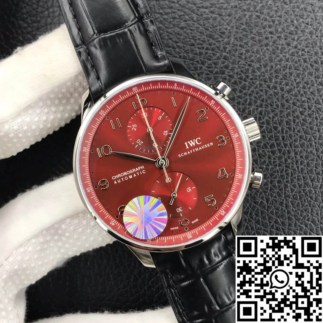 Tailored IWC Portugieser Chronograph IW371616 ZF Factory Burgundy Red Dial 2011