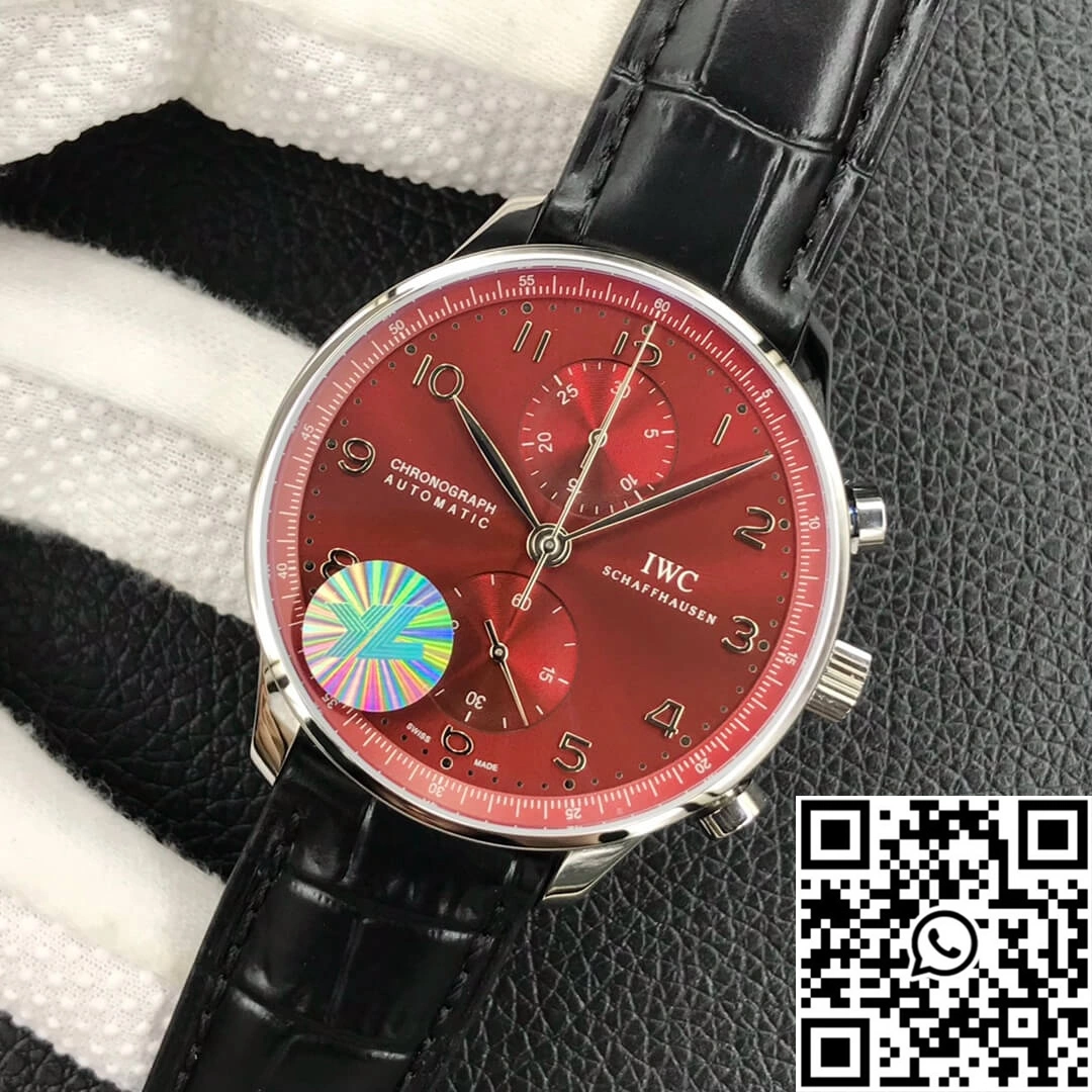 Tailored IWC Portugieser Chronograph IW371616 ZF Factory Burgundy Red Dial 2011