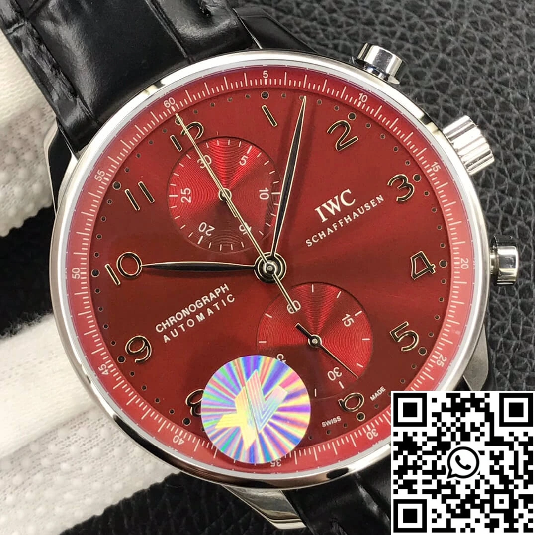 Tailored IWC Portugieser Chronograph IW371616 ZF Factory Burgundy Red Dial 2011
