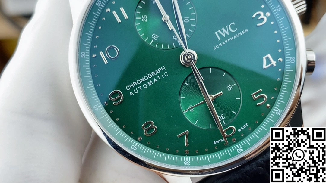 IWC Portugieser IW371615 ZF Factory Leather Band Green Dial TravelReady 1994