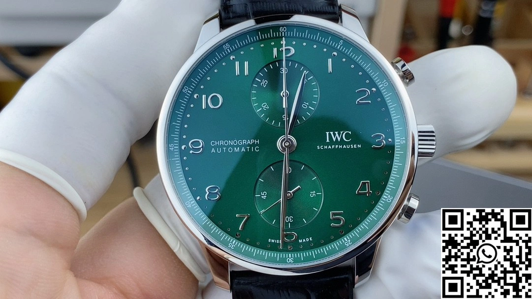 IWC Portugieser IW371615 ZF Factory Leather Band Green Dial TravelReady 1994