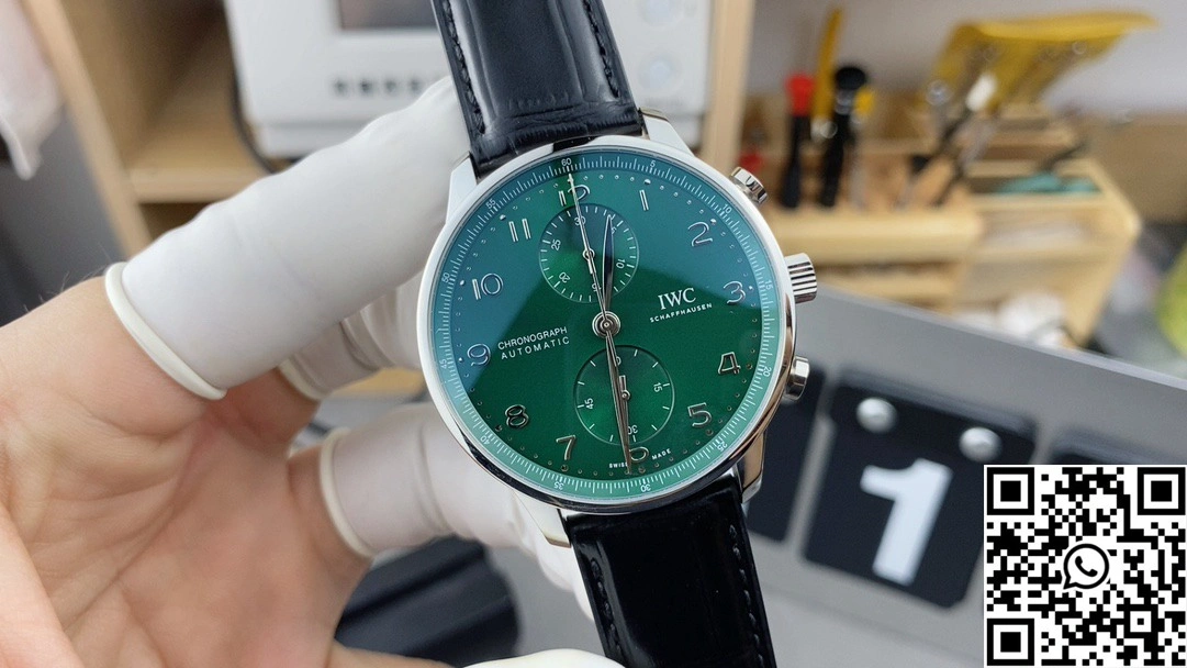 IWC Portugieser IW371615 ZF Factory Leather Band Green Dial TravelReady 1994