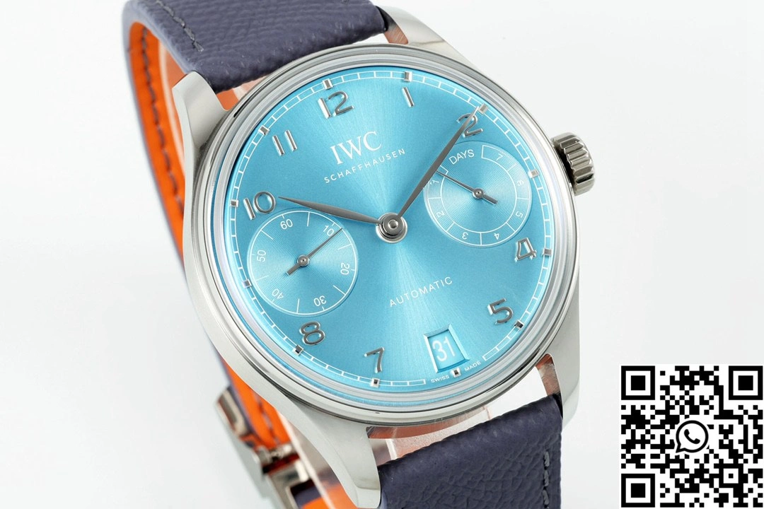 Functional IWC Portugieser IW501708 APS Factory 42mm Stainless Steel Light Blue Dial 1988