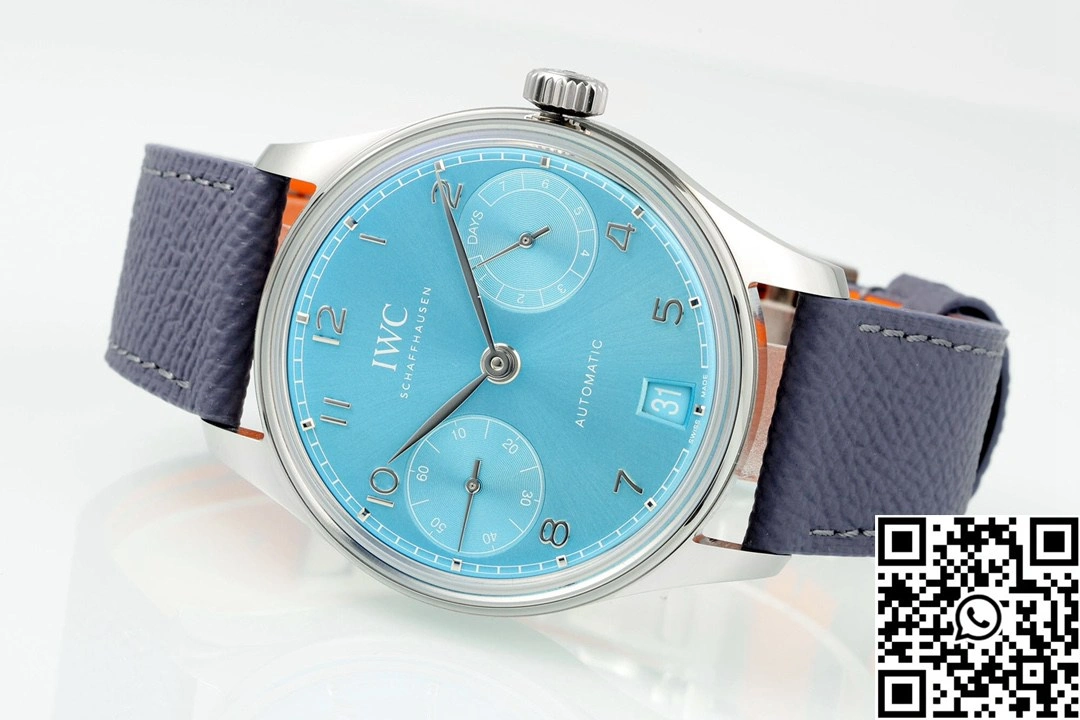 Functional IWC Portugieser IW501708 APS Factory 42mm Stainless Steel Light Blue Dial 1988