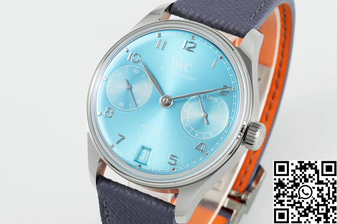 Functional IWC Portugieser IW501708 APS Factory 42mm Stainless Steel Light Blue Dial 1988