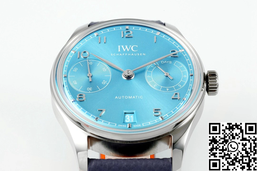 Functional IWC Portugieser IW501708 APS Factory 42mm Stainless Steel Light Blue Dial 1988