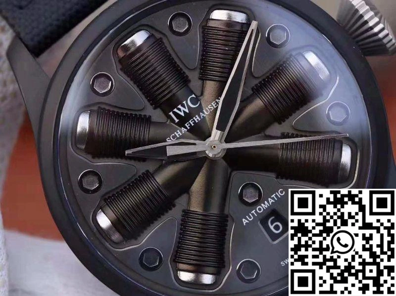 FashionForward IWC Schaffhausen Pilot Top Gun 44 Black Nylon Strap Fuse Dial 1928