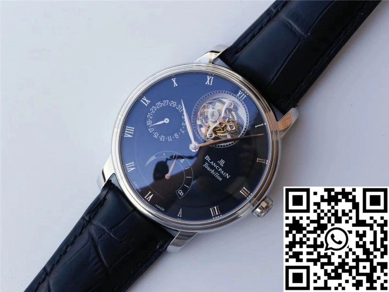 JB Factory Blancpain Villeret Tourbillon 8 Jours 6025-1542-55b Black ModernLook 1557