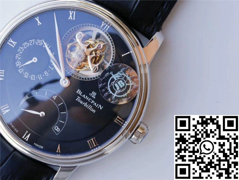 JB Factory Blancpain Villeret Tourbillon 8 Jours 6025-1542-55b Black ModernLook 1557