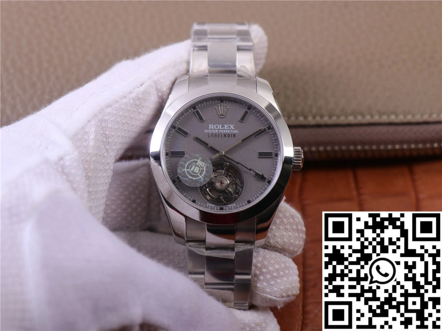 JB Factory Replica Rolex Milgauss Base 116400 Label Noir Design LNT01HS-001 Silver case watch Classic 1190