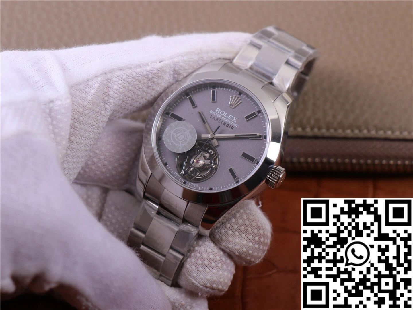Comfortable JB Factory Replica Rolex Milgauss Base 116400 Label Noir Design LNT01HS-001 Silver case watch 1194
