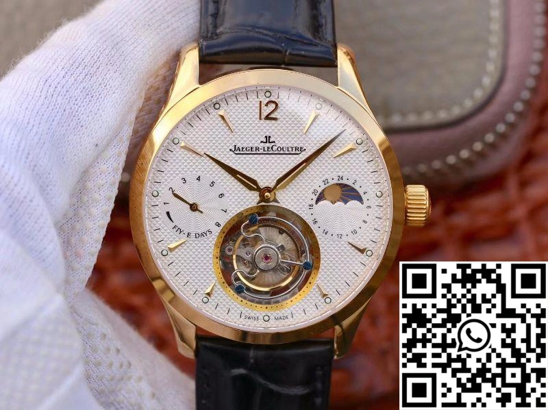 Packable Jaeger-LeCoultre Master Grande Tourbillon 18K Yellow Gold White Dial 2068