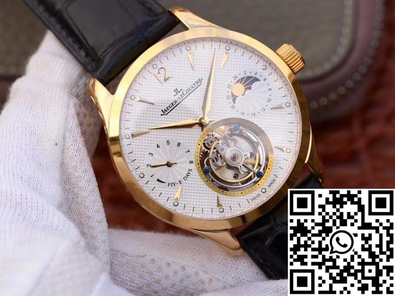 Packable Jaeger-LeCoultre Master Grande Tourbillon 18K Yellow Gold White Dial 2068