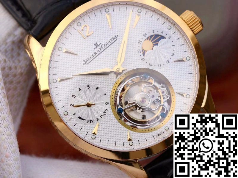 Packable Jaeger-LeCoultre Master Grande Tourbillon 18K Yellow Gold White Dial 2068