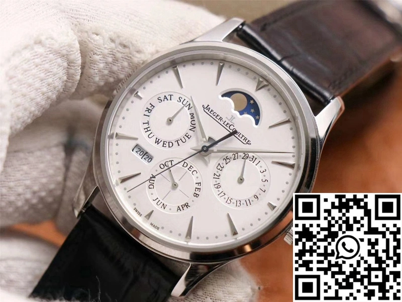 Comfortable Jaeger-LeCoultre Master Ultra Thin Moon Perpetual Calendar 130842J V9 Factory White Dial 2104