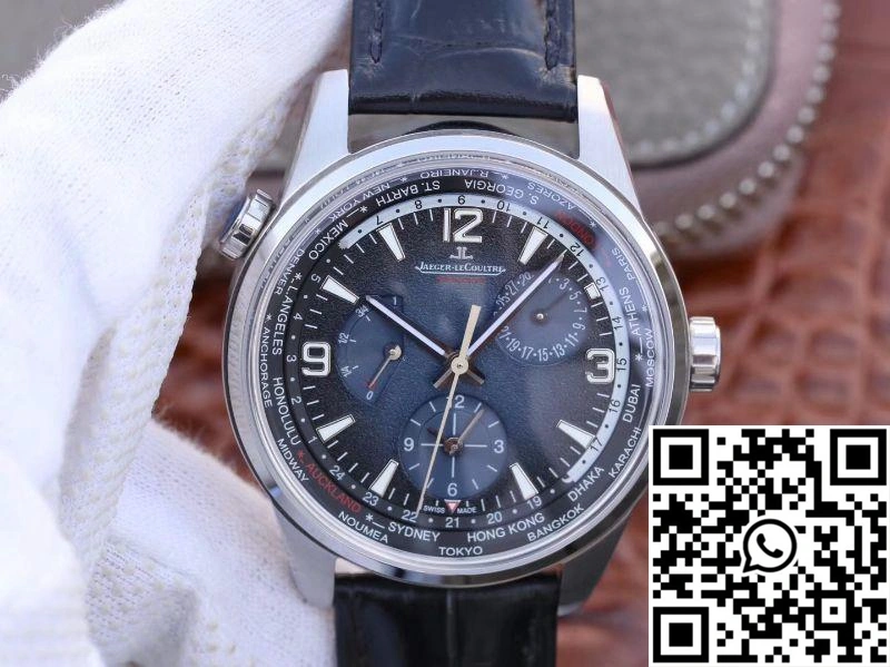 Bold Jaeger-LeCoultre Polaris Geographic 904847J 42MM TWA Factory Black Blue Textured Dial 2058