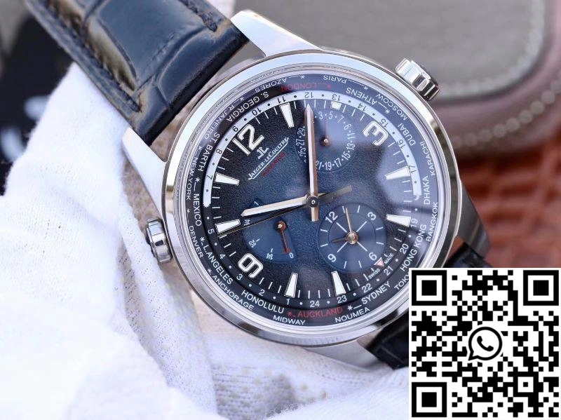 Bold Jaeger-LeCoultre Polaris Geographic 904847J 42MM TWA Factory Black Blue Textured Dial 2058