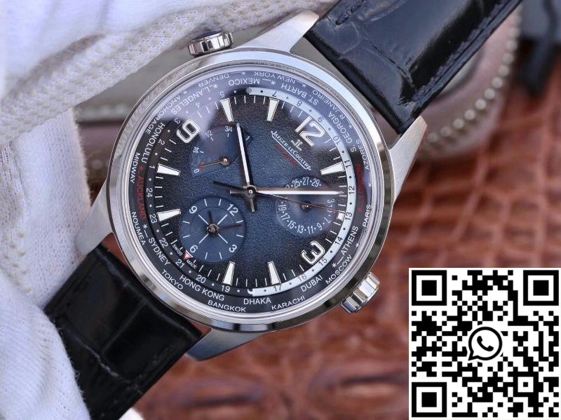 Bold Jaeger-LeCoultre Polaris Geographic 904847J 42MM TWA Factory Black Blue Textured Dial 2058