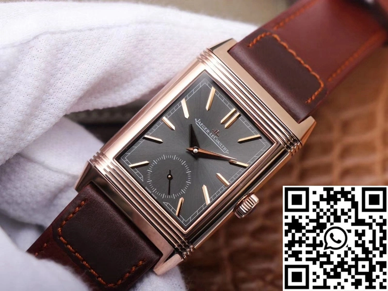 Jaeger LeCoultre Reverso Tribute Double-sided Double Time Zone Flip MG Factory Rose Gold Black Dial Lightweight 2130
