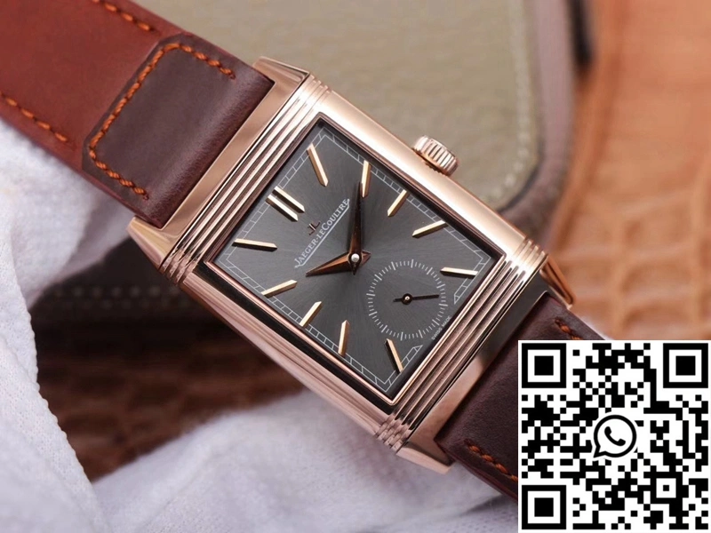 Jaeger LeCoultre Reverso Tribute Double-sided Double Time Zone Flip MG Factory Rose Gold Black Dial Lightweight 2130