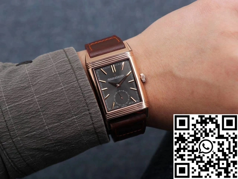 Jaeger LeCoultre Reverso Tribute Double-sided Double Time Zone Flip MG Factory Rose Gold Black Dial Lightweight 2130