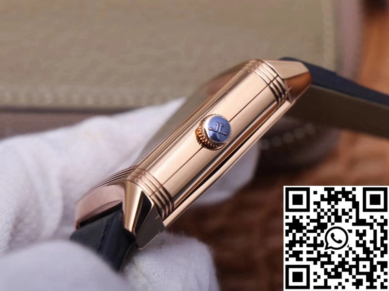 MultiPurpose Jaeger LeCoultre Reverso Tribute Double-sided Double Time Zone Flip MG Factory Rose Gold Blue Dial 2129