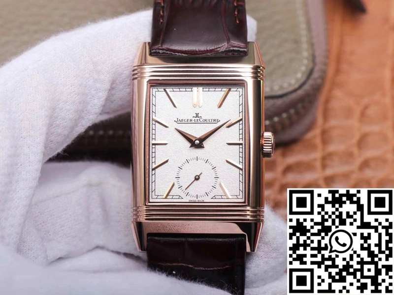 Jaeger LeCoultre Reverso Tribute Double-sided Double Time Zone Flip MG Factory Rose Gold White Dial ComfortFit 2123