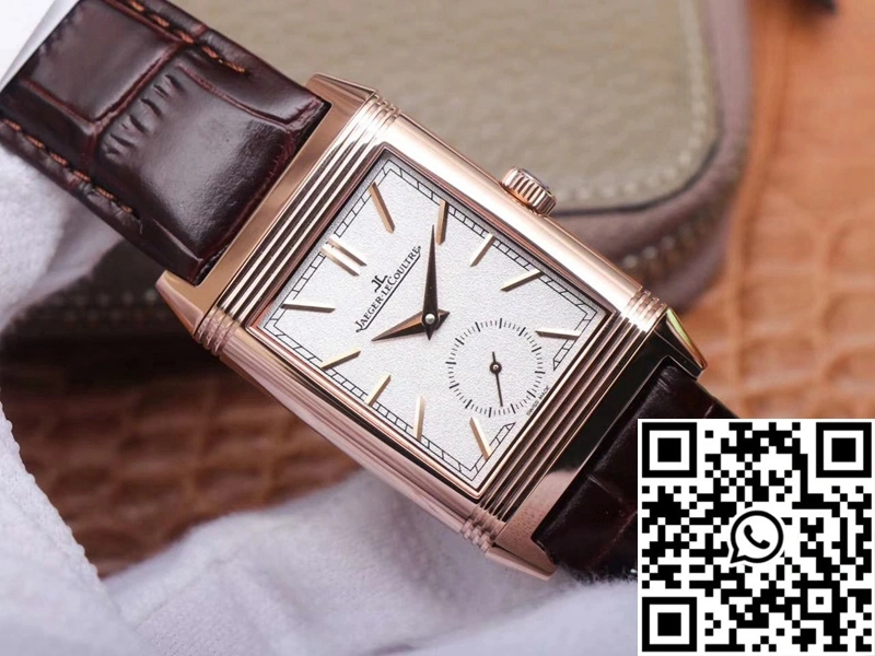 Jaeger LeCoultre Reverso Tribute Double-sided Double Time Zone Flip MG Factory Rose Gold White Dial ComfortFit 2123
