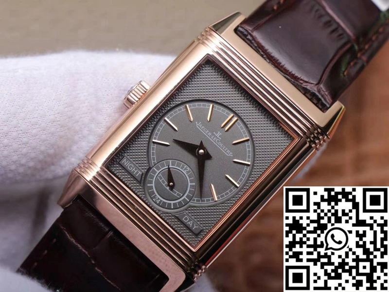 Jaeger LeCoultre Reverso Tribute Double-sided Double Time Zone Flip MG Factory Rose Gold White Dial ComfortFit 2123