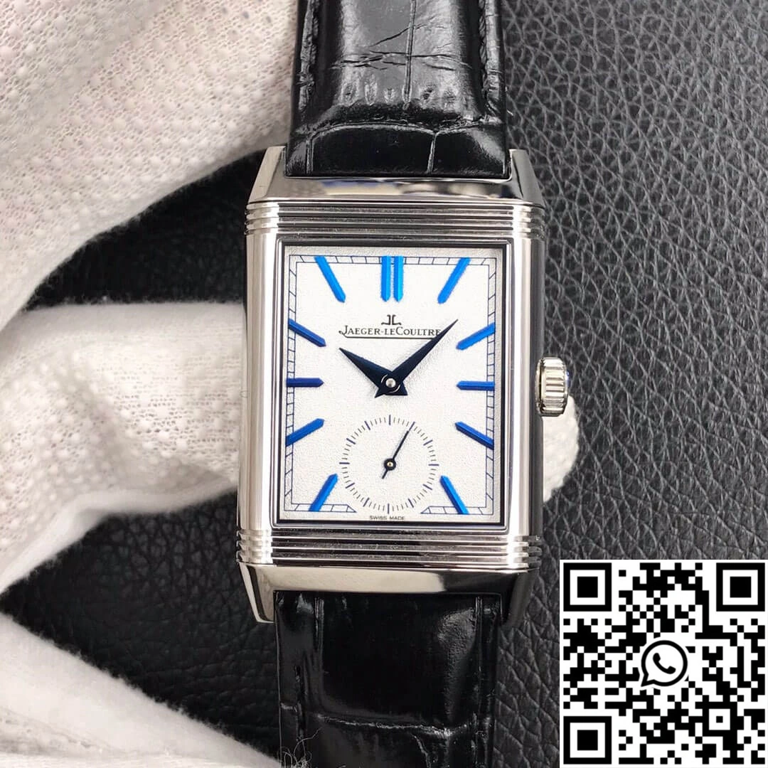 Durable Jaeger LeCoultre Reverso Tribute Double-sided Double Time Zone Flip MG Factory White Dial 2128