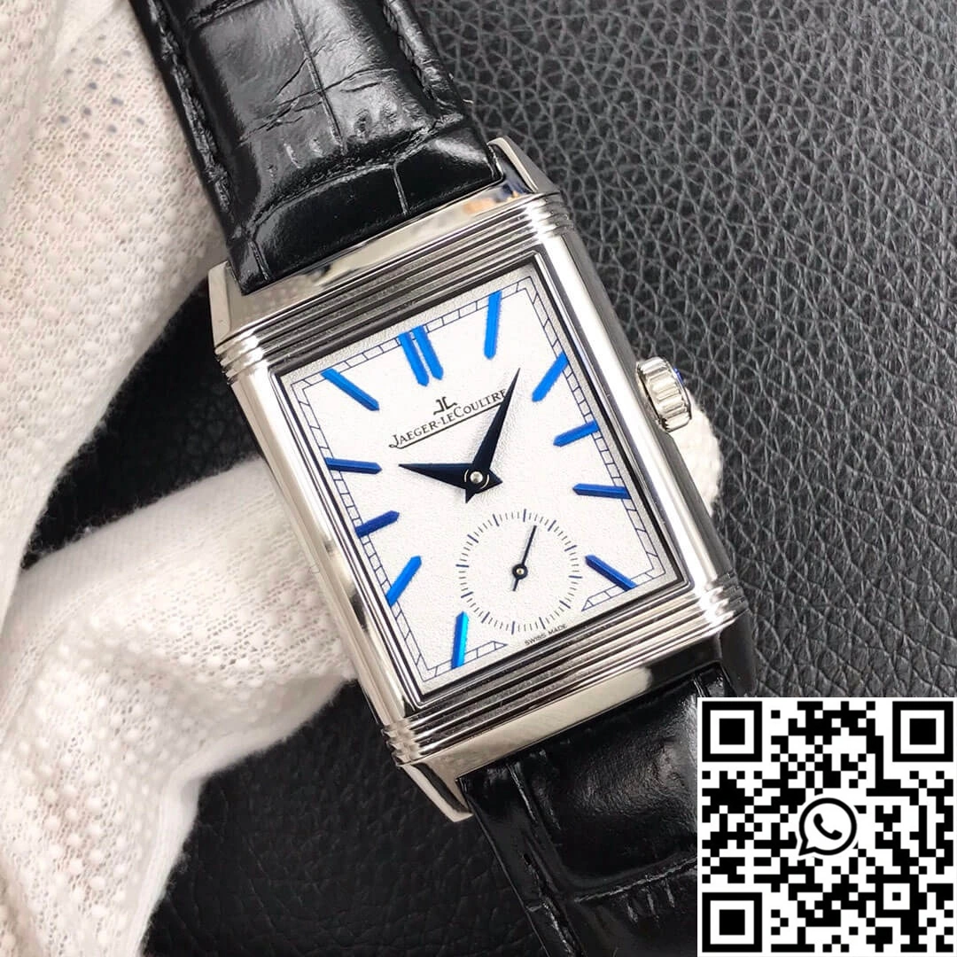 Durable Jaeger LeCoultre Reverso Tribute Double-sided Double Time Zone Flip MG Factory White Dial 2128
