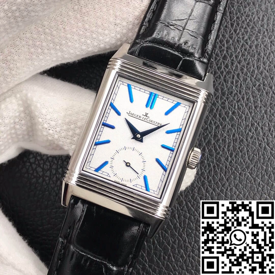 Durable Jaeger LeCoultre Reverso Tribute Double-sided Double Time Zone Flip MG Factory White Dial 2128