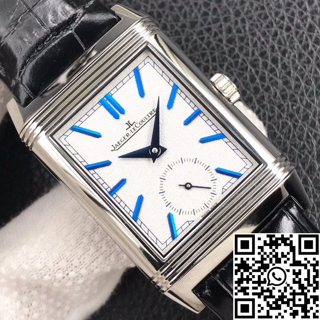 Durable Jaeger LeCoultre Reverso Tribute Double-sided Double Time Zone Flip MG Factory White Dial 2128