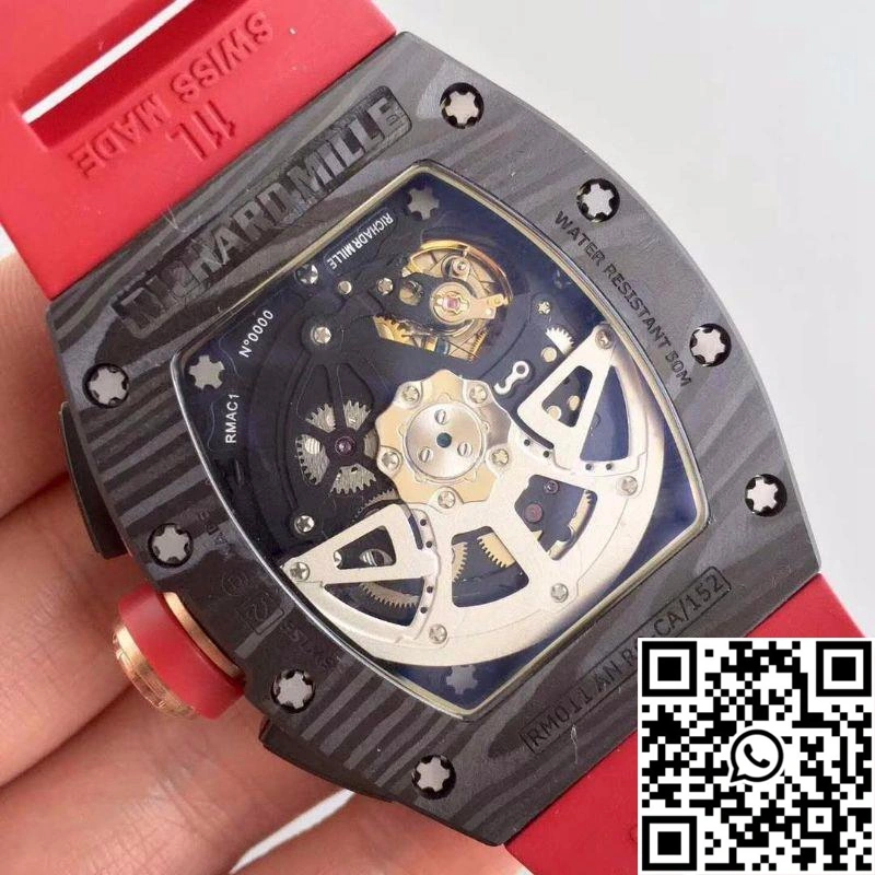 WeatherProof KV Factory Richard Mille RM011 Lotus F1 Team Romain Grosjean Forged Carbon Black Skeleton Dial 2316