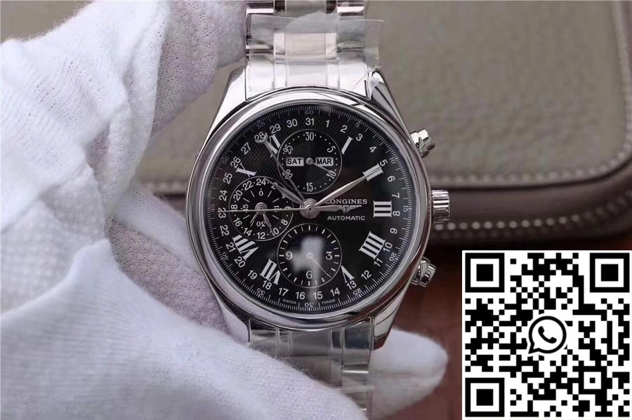 Refined Longines Conquest  Chronograph Moonphase Black Dial 2160