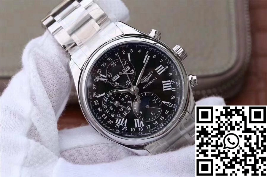 Refined Longines Conquest  Chronograph Moonphase Black Dial 2160