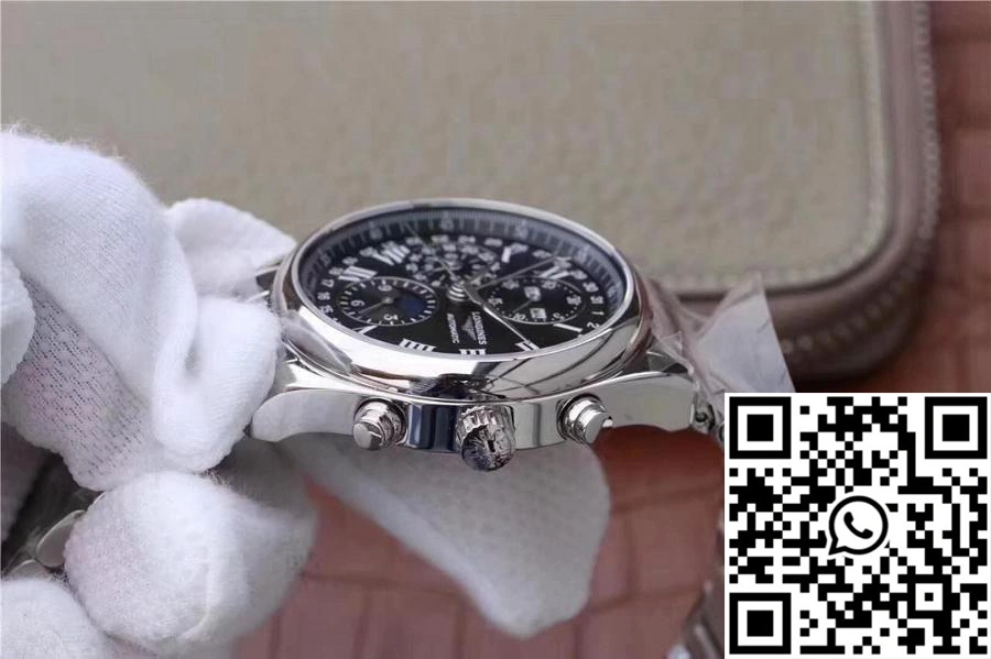 Refined Longines Conquest  Chronograph Moonphase Black Dial 2160