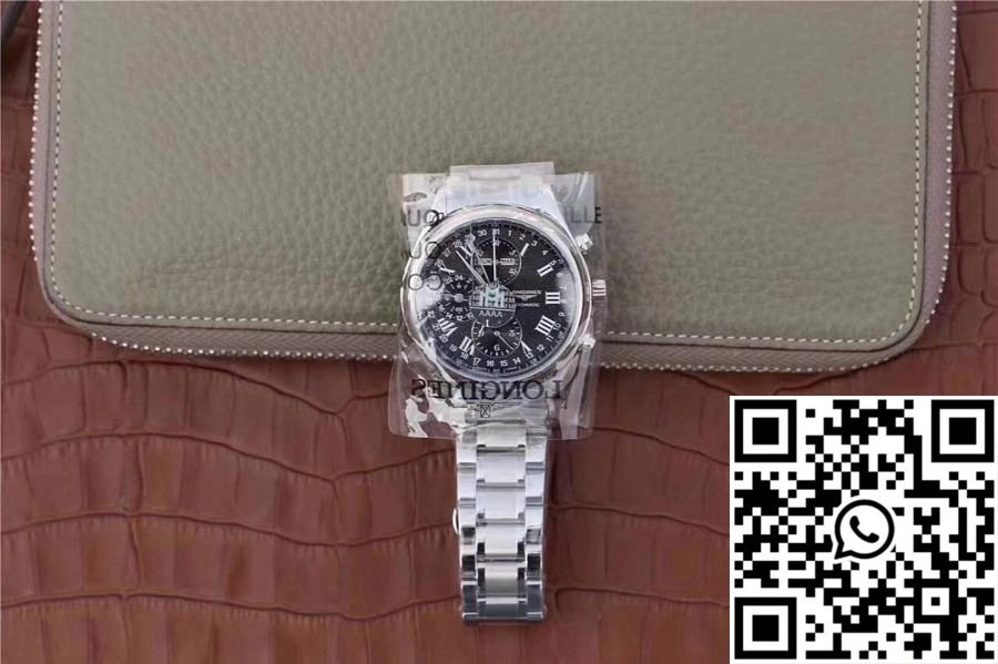 Refined Longines Conquest  Chronograph Moonphase Black Dial 2160