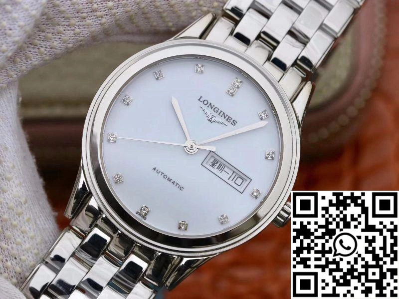 Premium Longines Flagship Double Calendar L4.899.4.12.602 GK Factory White Dial 2164