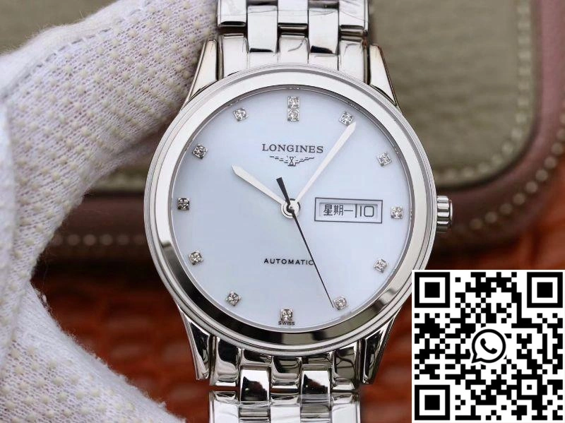Premium Longines Flagship Double Calendar L4.899.4.12.602 GK Factory White Dial 2164